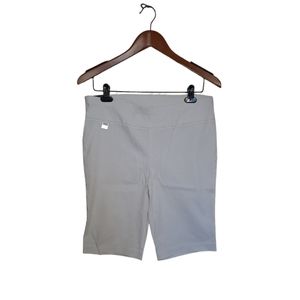 NWT Womens Rafaella White Stretch Bermuda Shorts Size 10
